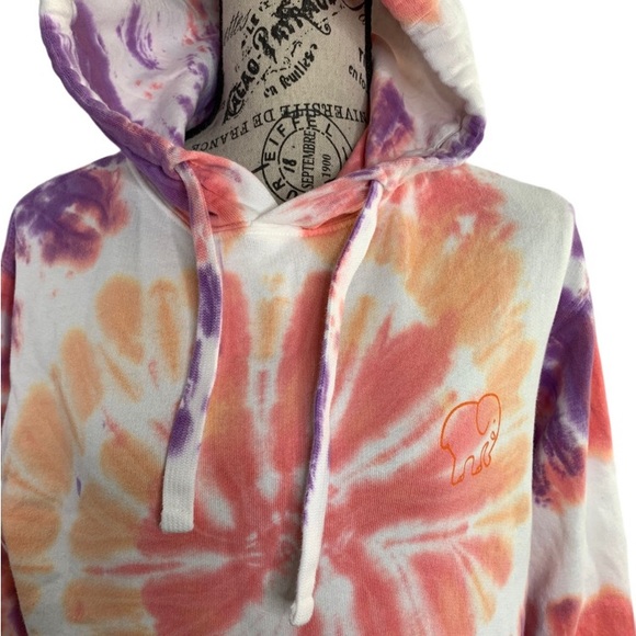 Ivory Ella Hoodie organic cotton tie-dye drawstring Pockets women’s size XS - Picture 2 of 12